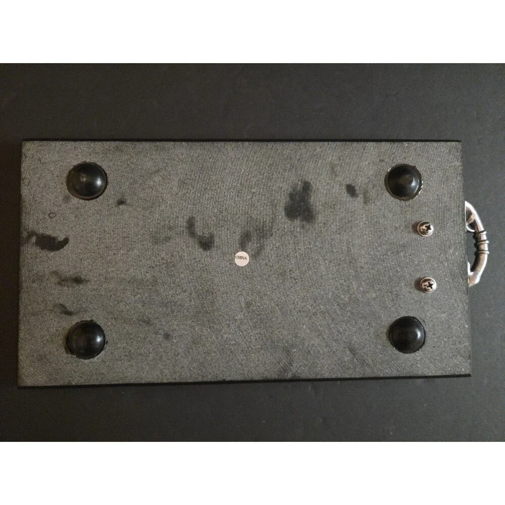 Arthur Court Marble Cheese Cutting Board Pewter Grapes Black Speckled Tray 11